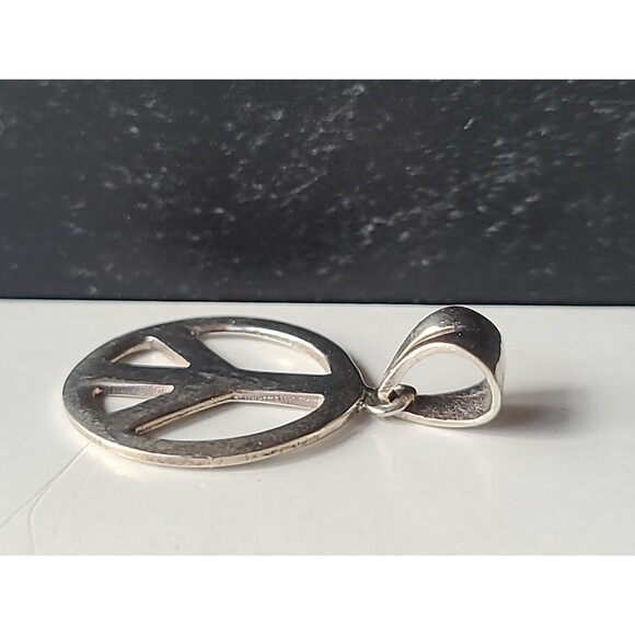 925 Sterling Silver Peace Sign Pendant Vintage - Picture 5 of 10